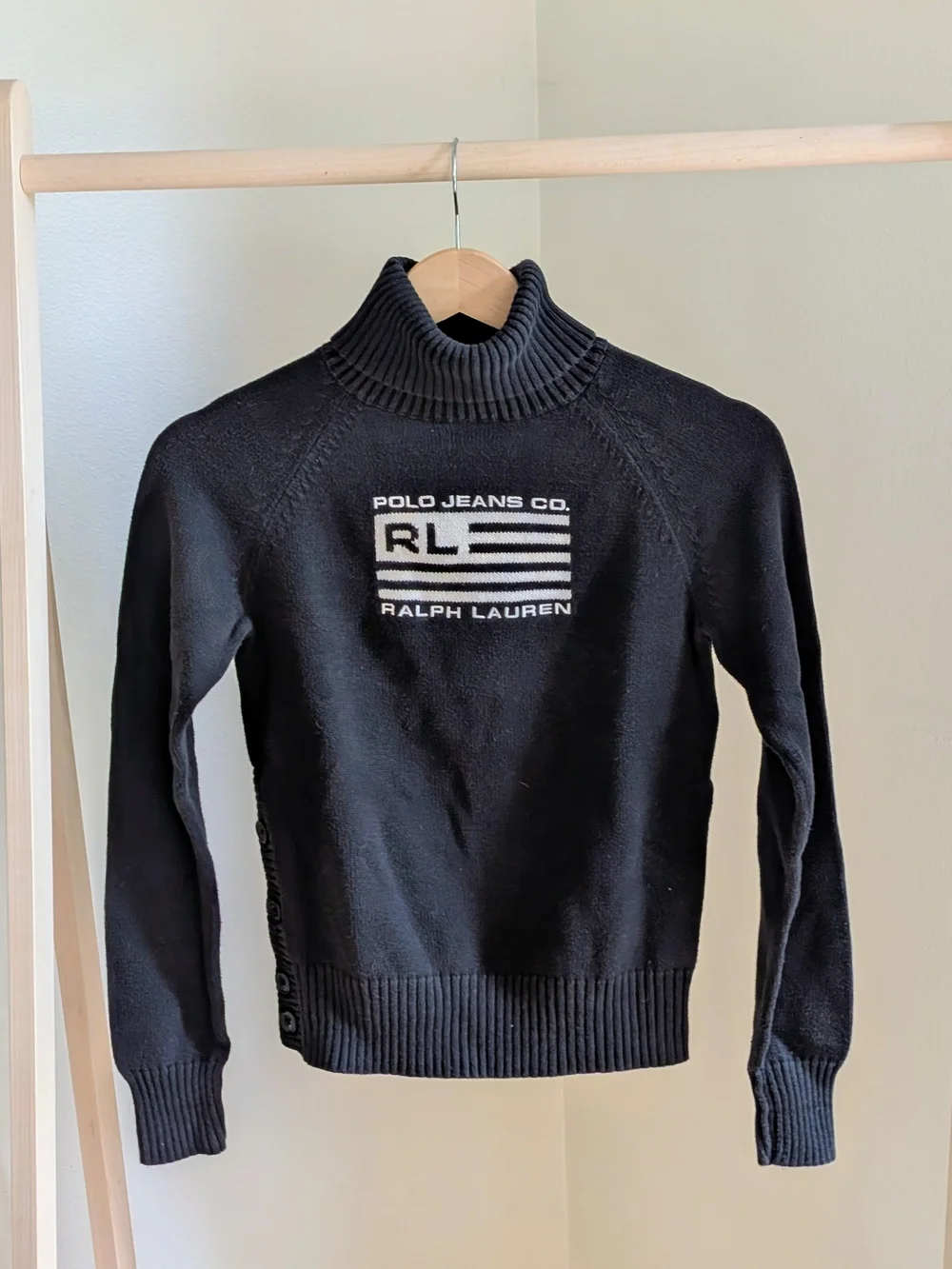 Vintage Ralph Lauren Polo Jeans Co. Turtleneck Sweater In Black - S/CH